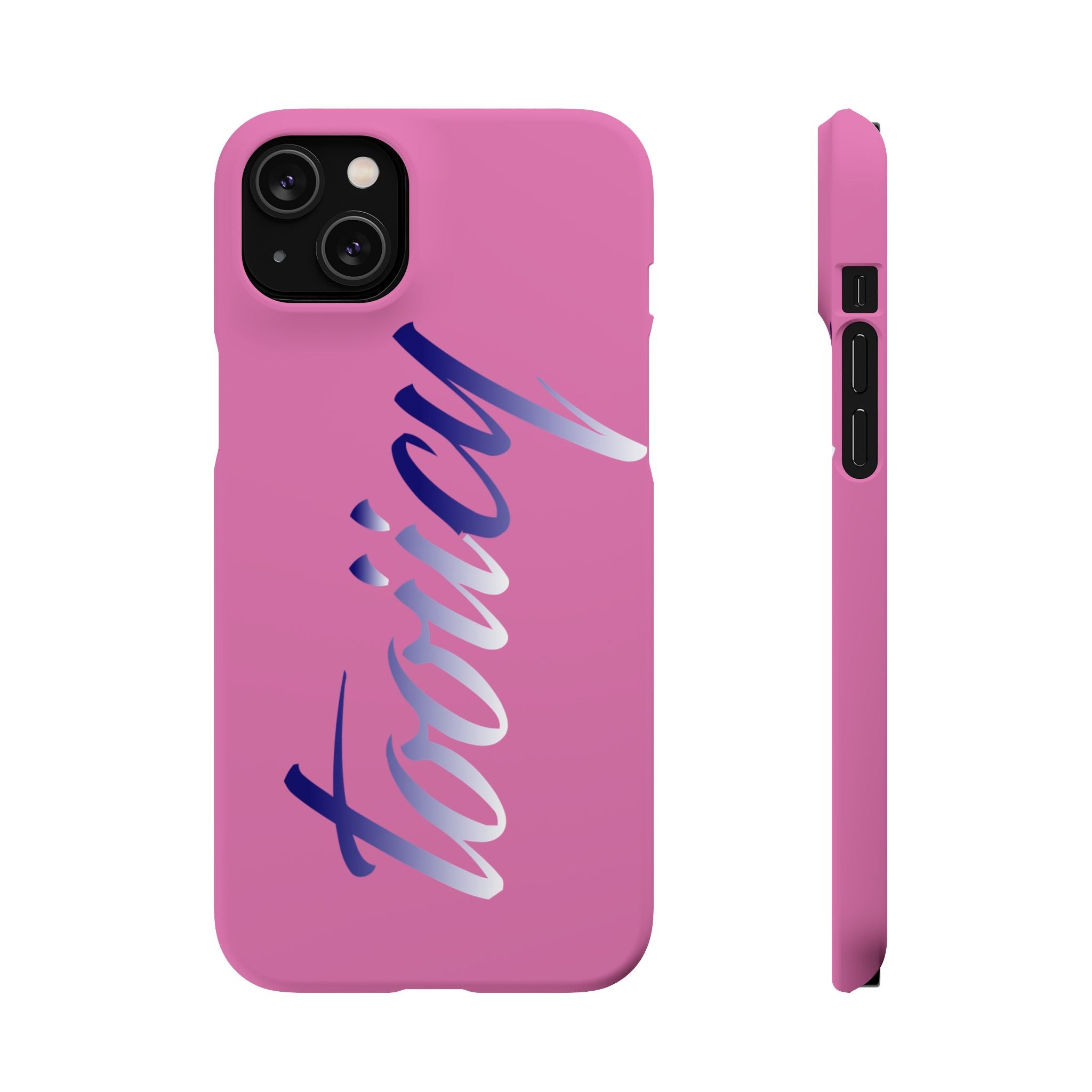 Stylish Pink Snap Case - ‘Tooiicy’ Design for Trendy Smartphone Protection Printify