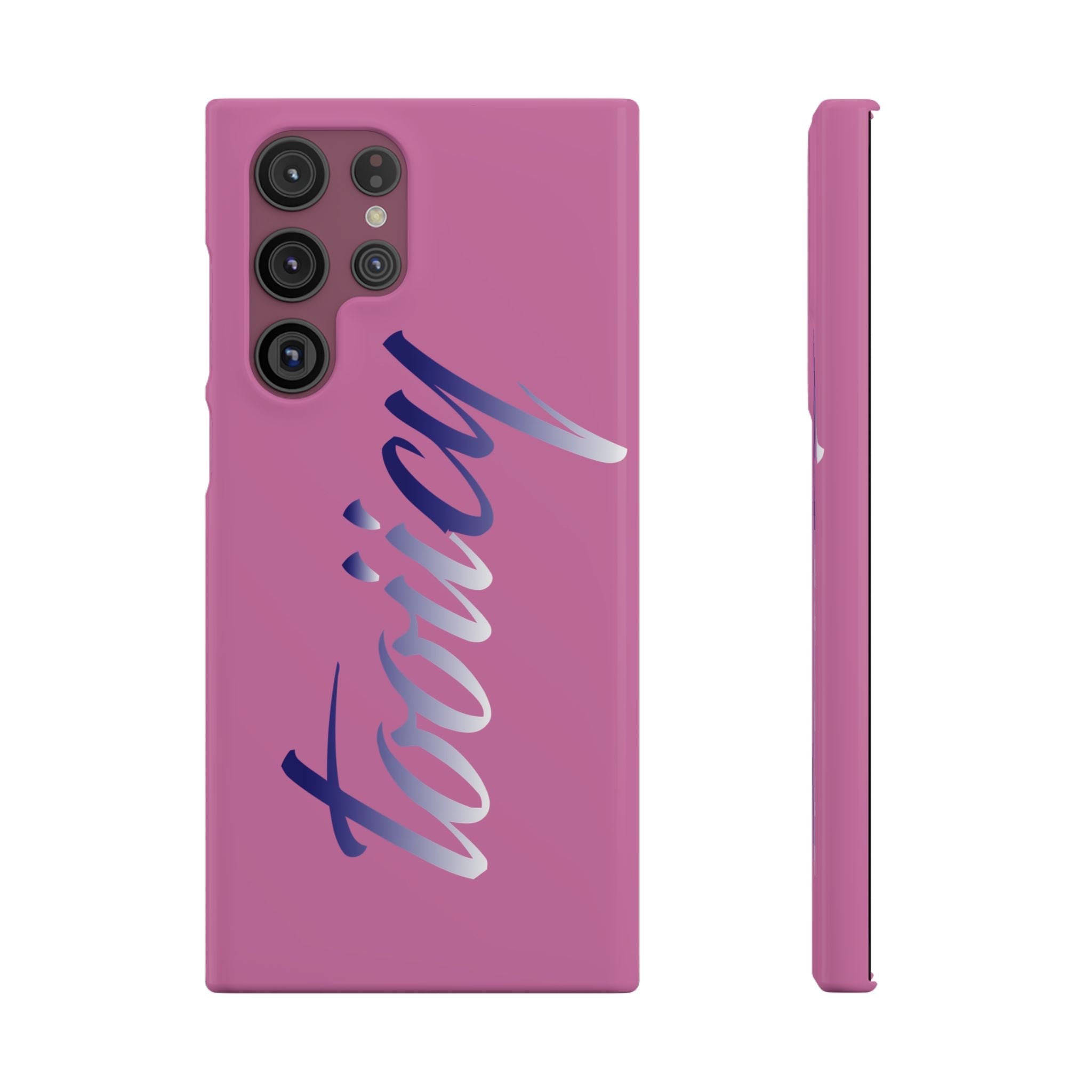 Stylish Pink Snap Case - ‘Tooiicy’ Design for Trendy Smartphone Protection Printify