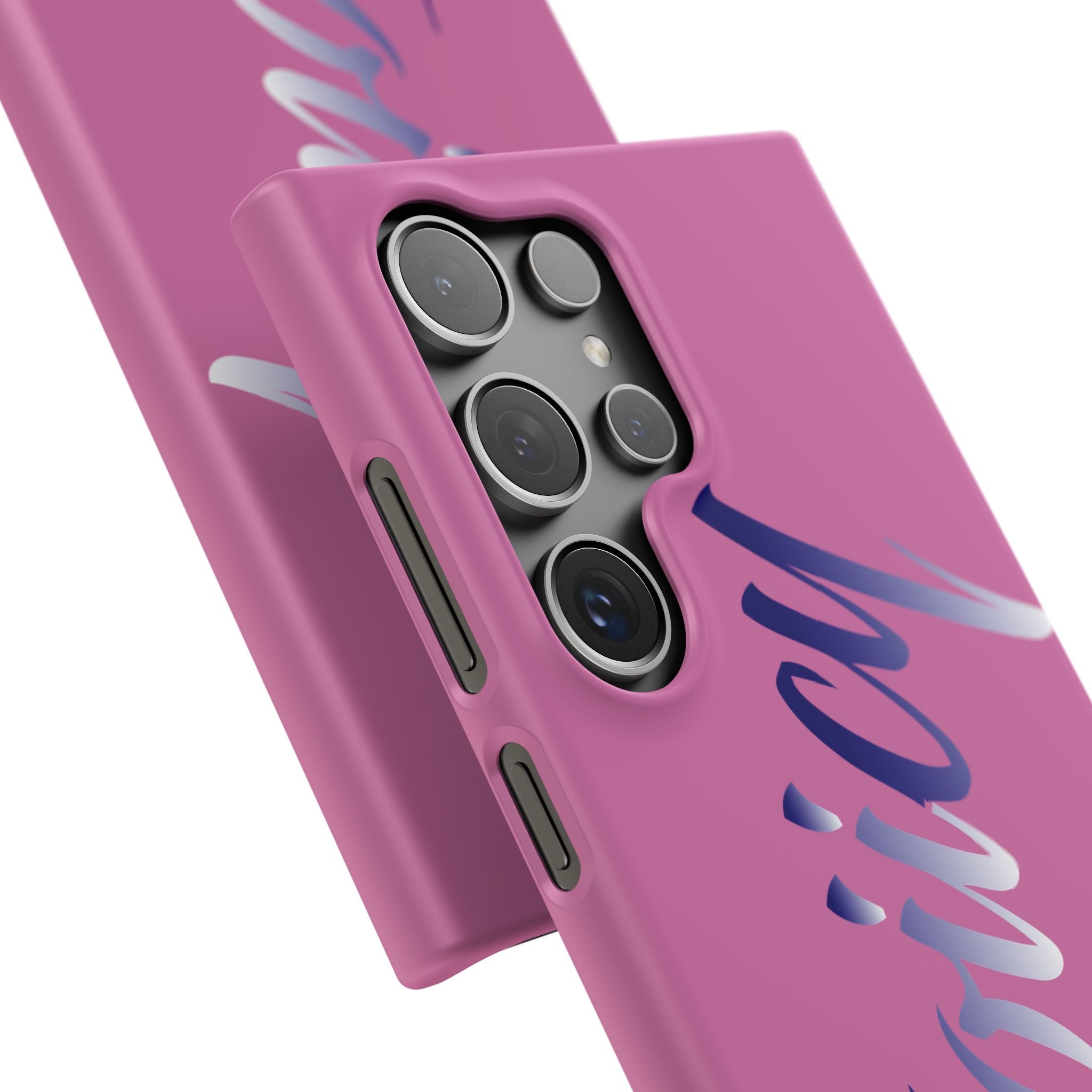 Stylish Pink Snap Case - ‘Tooiicy’ Design for Trendy Smartphone Protection Printify