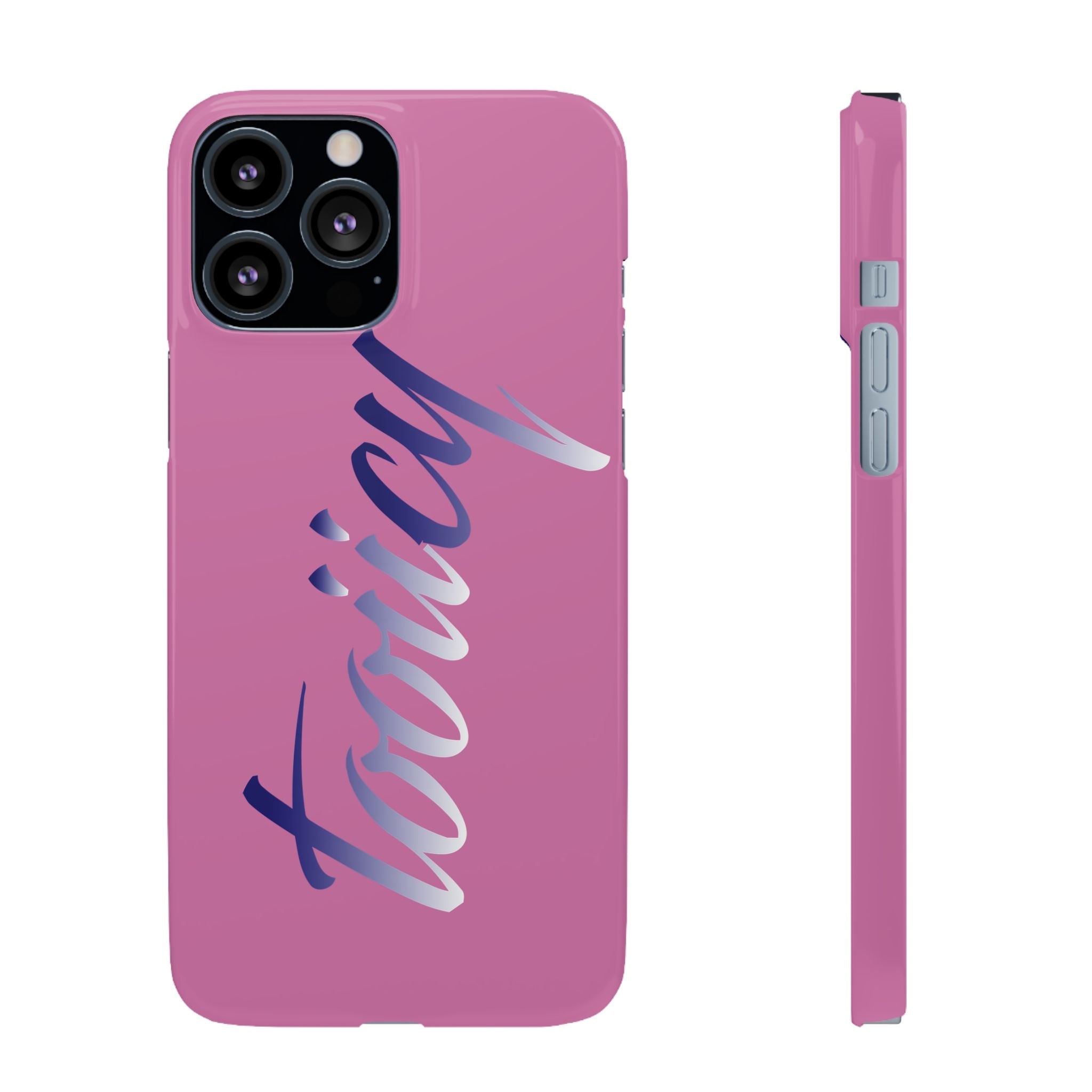 Stylish Pink Snap Case - ‘Tooiicy’ Design for Trendy Smartphone Protection Printify