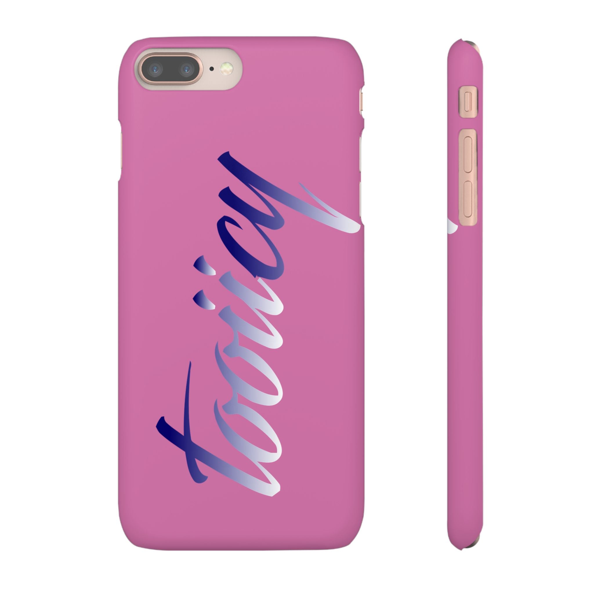 Stylish Pink Snap Case - ‘Tooiicy’ Design for Trendy Smartphone Protection Printify
