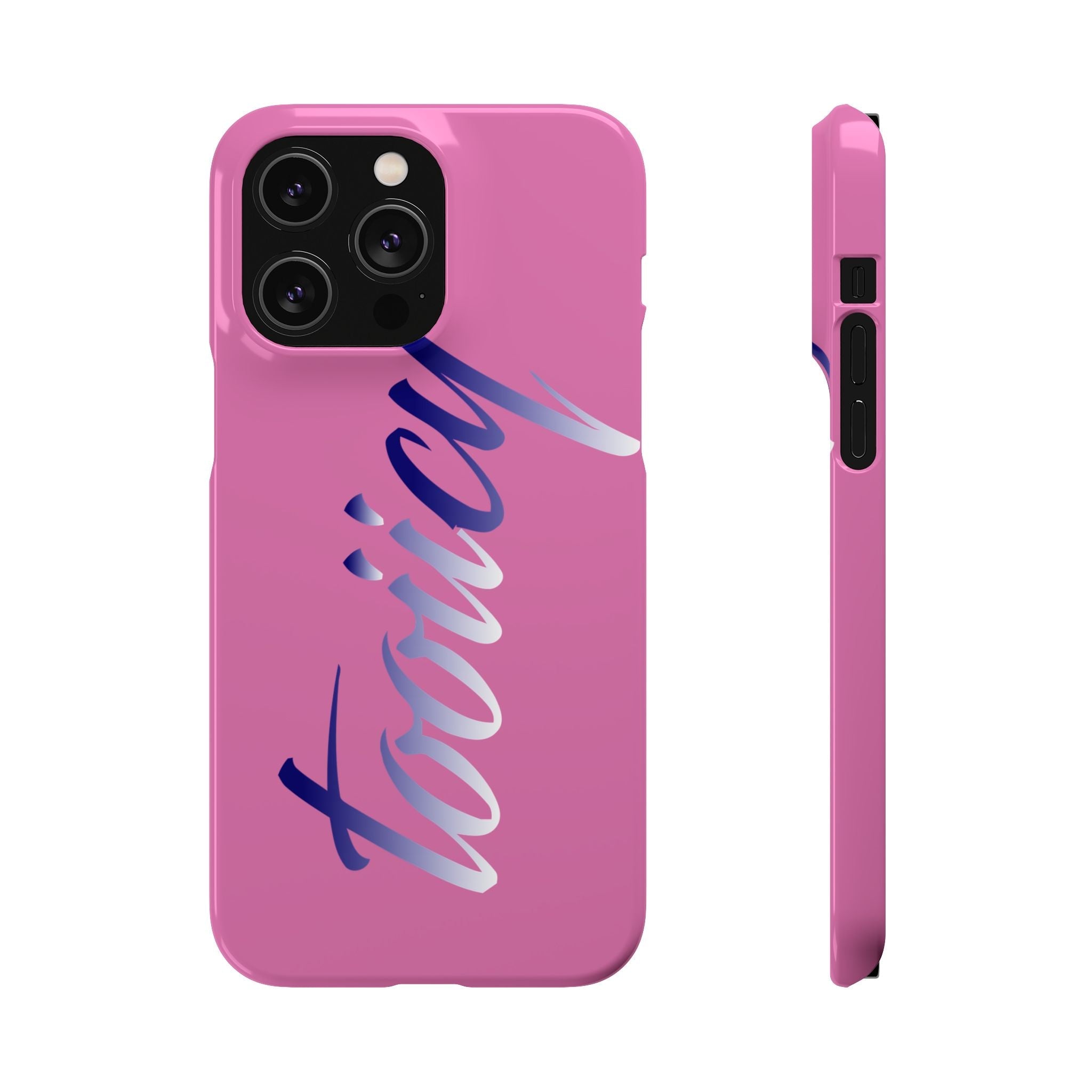 Stylish Pink Snap Case - ‘Tooiicy’ Design for Trendy Smartphone Protection Printify