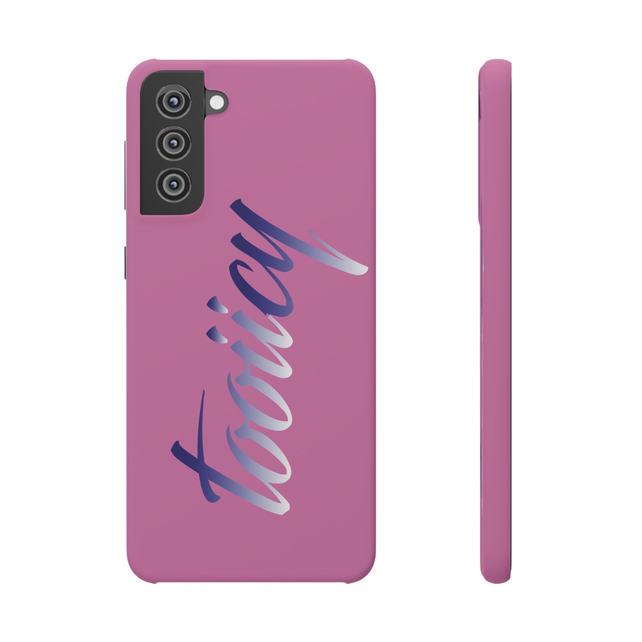 Stylish Pink Snap Case - ‘Tooiicy’ Design for Trendy Smartphone Protection Printify