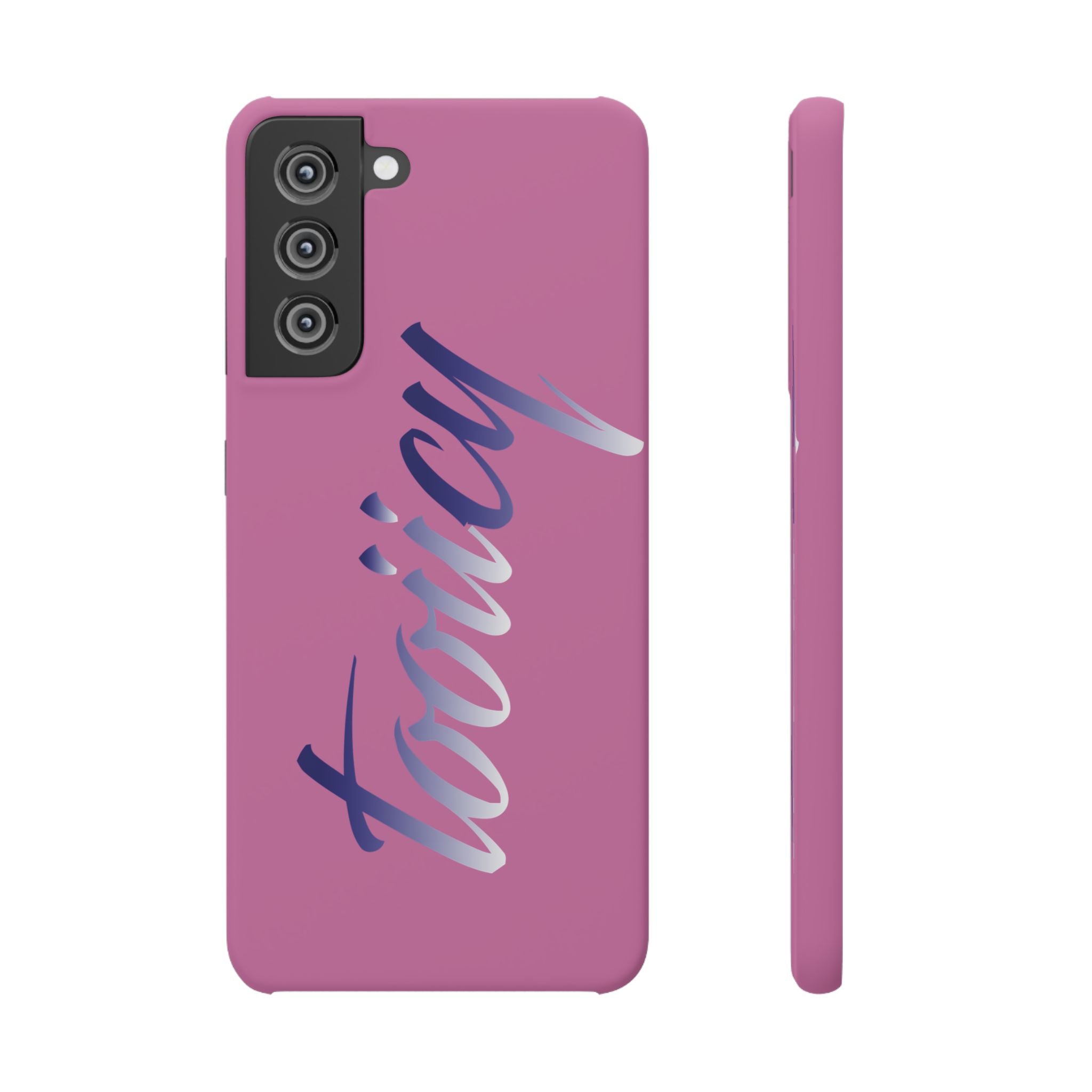 Stylish Pink Snap Case - ‘Tooiicy’ Design for Trendy Smartphone Protection Printify