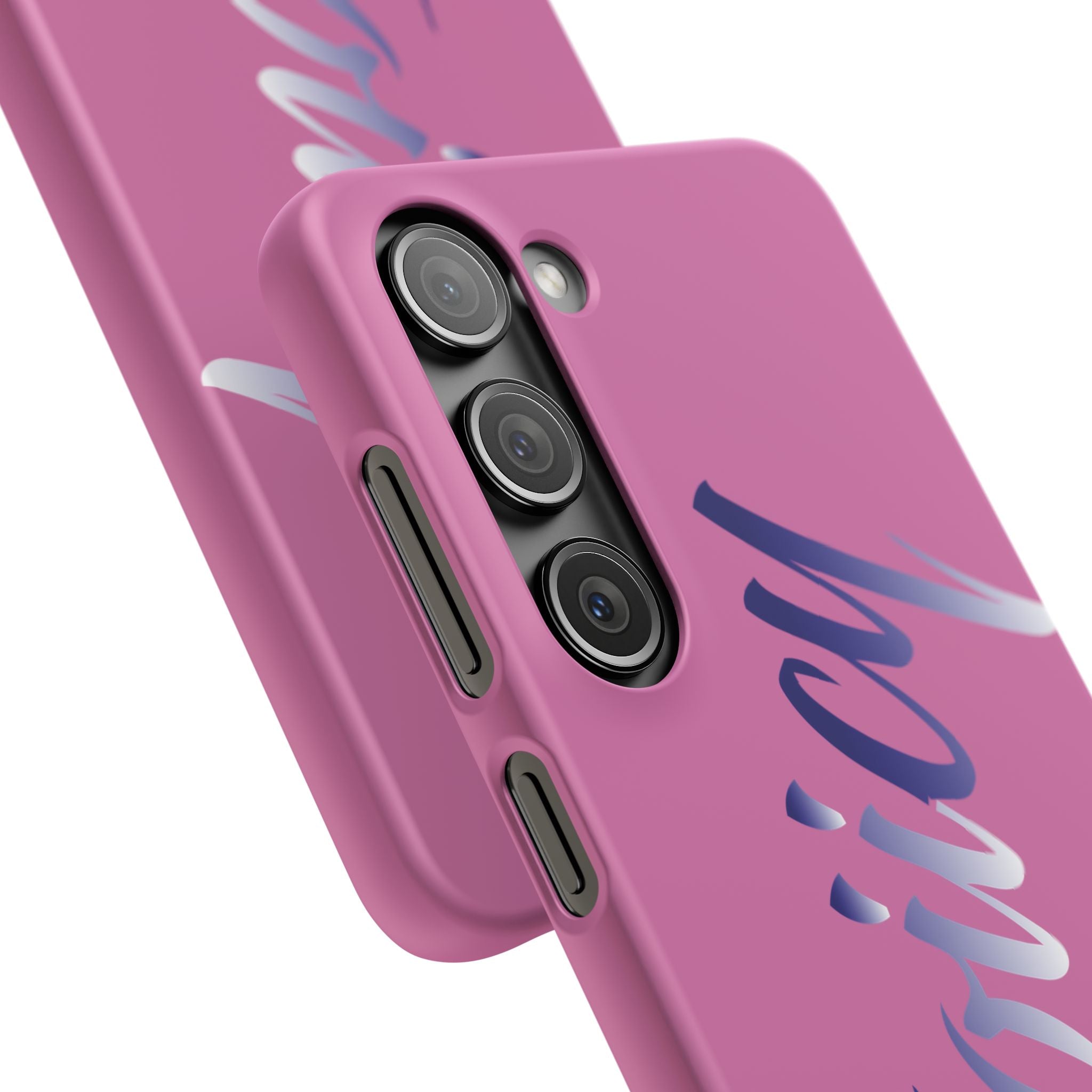 Stylish Pink Snap Case - ‘Tooiicy’ Design for Trendy Smartphone Protection Printify
